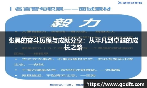 张昊的奋斗历程与成就分享：从平凡到卓越的成长之路
